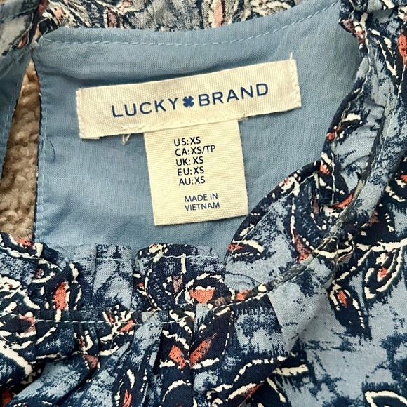 Lucky Brand I Blue Floral Paisley Print Sleeveless Swing Dress I Size XS - Picture 8 of 13